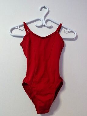 So Danca Red Camisole Leotard EUC